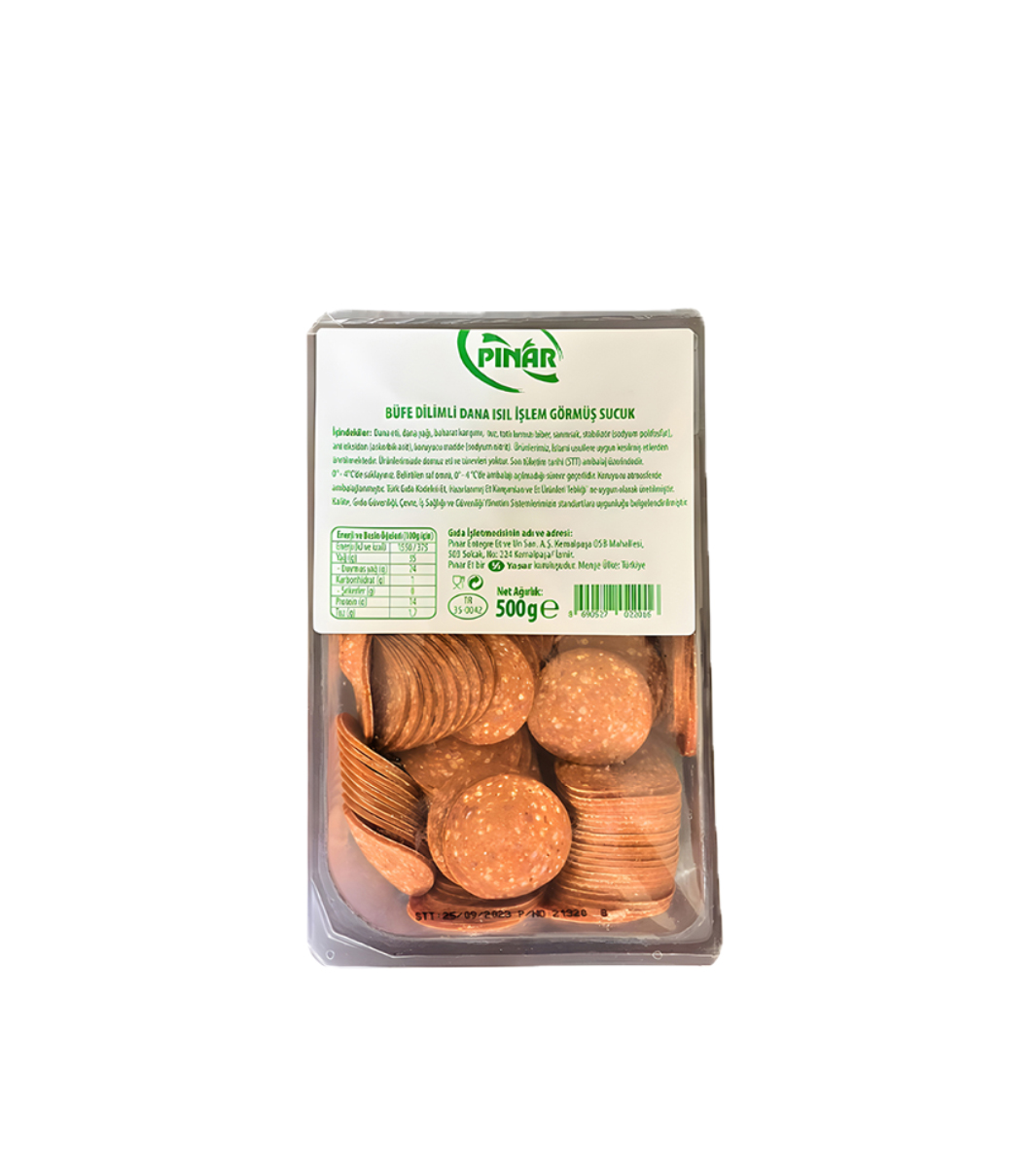 PINAR SUCUK BÜFE DANA DİLİMLİ 500 GR*10 AD