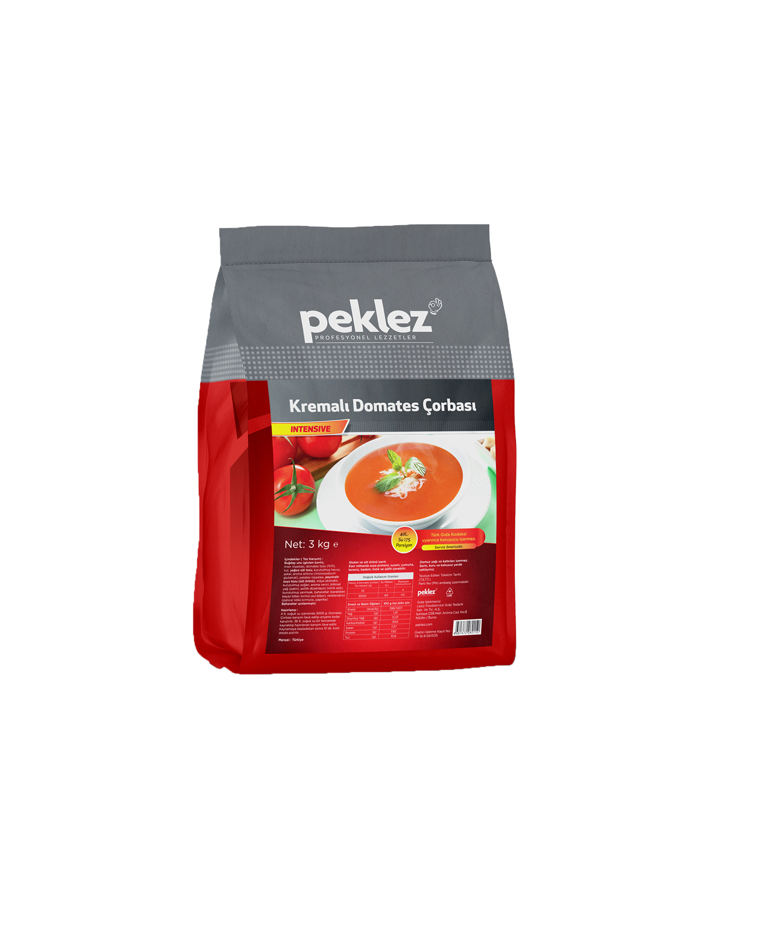  PEKLEZ KREMALI DOMATES ÇORBA 3 KG*4 AD